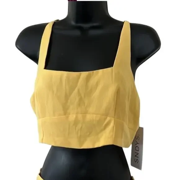 SNDYS Petal and Pup Yellow Zanita 2 Piece Tank and Twist Waist Midi Skirt Medium - Picture 6 of 8